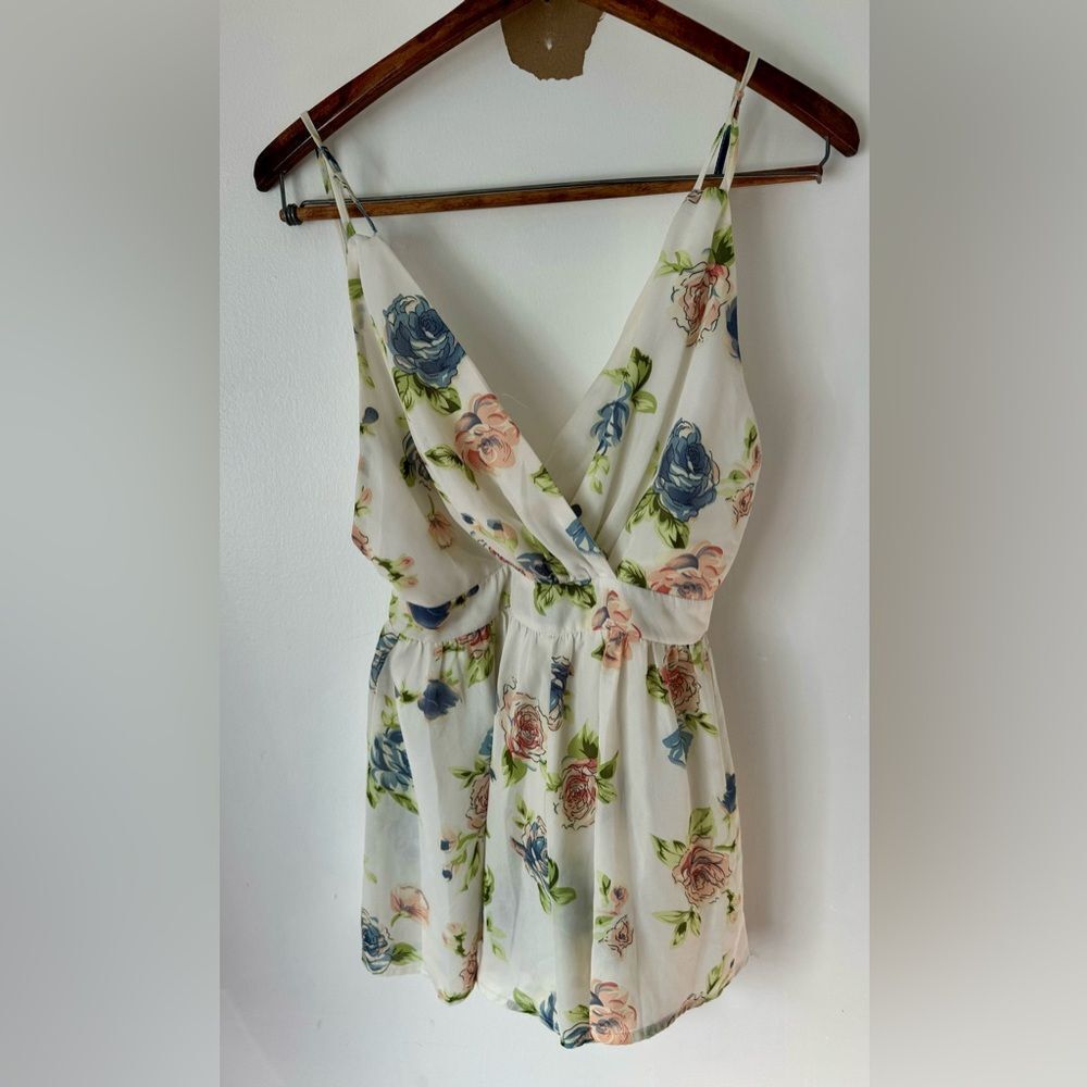 Audrey 3+1 Flowy Floral Shorts Romper Jumpsuit Jumper Size Medium Fairy Cottage